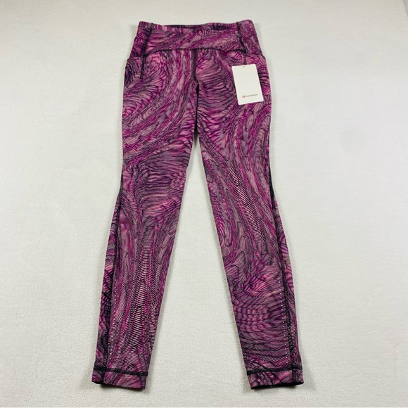 Lululemon Speed Swift HR Tight Leggings Pink Psychedelic Pattern 28” inseam - Picture 1 of 8